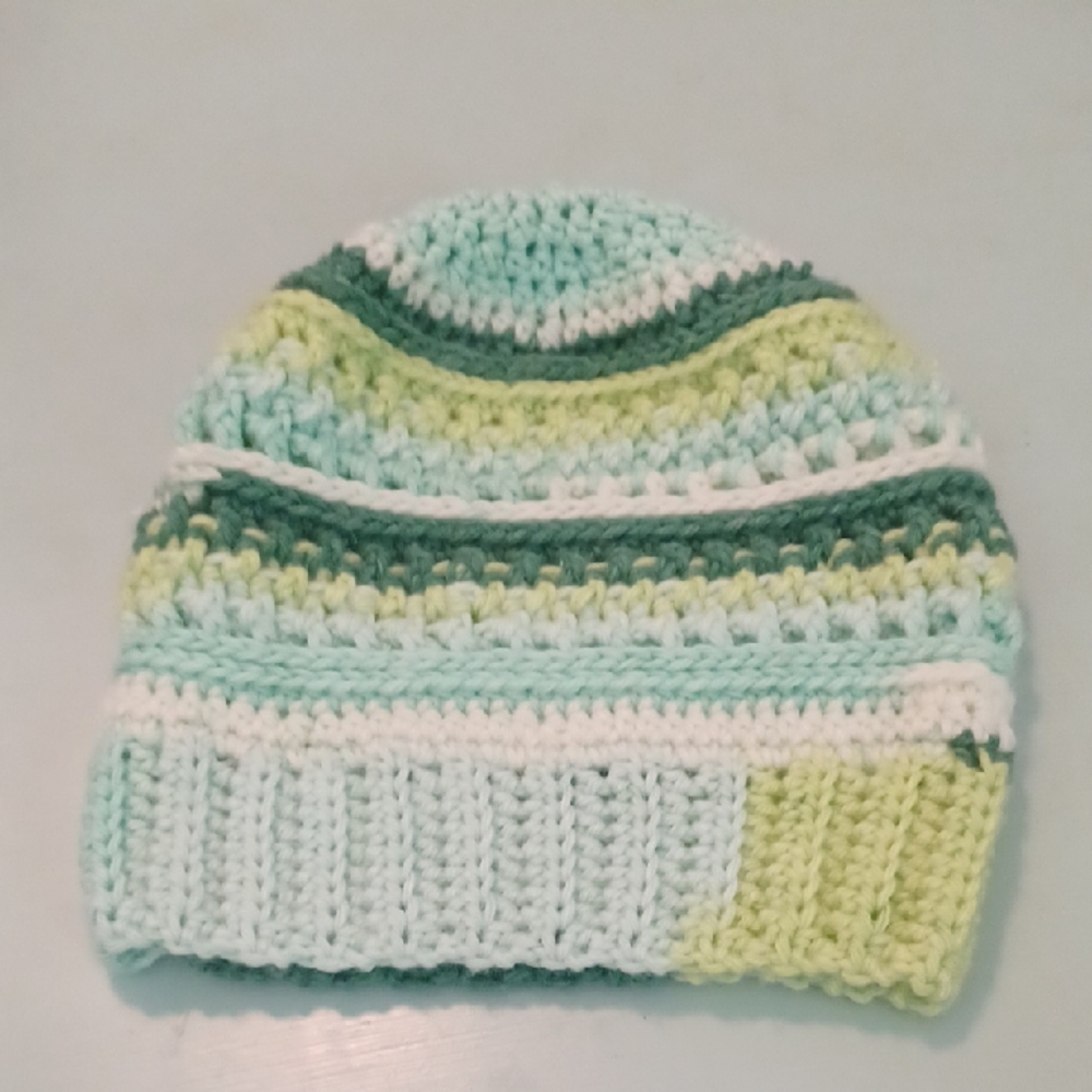 Multicolor Handmaid Crochet Beanie Never Worn